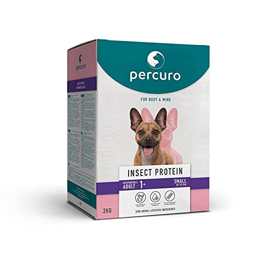 Percuro, hypoallergenes Trockenfutter für Erwachsene Hunde Kleiner Rassen | nachhaltig | natürliche Präbiotika | 33% Protein | hergestellt aus leckeren Fleischalternativen | 2 kg von Percuro