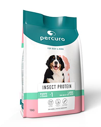 Percuro, hypoallergenes Trockenfutter für Welpen großer Rassen | nachhaltig | natürliche Präbiotika | 33% Protein | hergestellt aus leckeren Fleischalternativen | 10 kg von Percuro