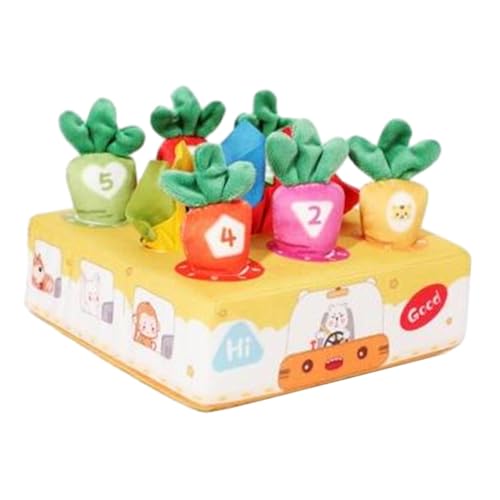 Perfeclan Baby-Taschentuchbox, Karottenmatte, 2-in-1, kreatives interaktives Spielzeug, fleißige Aktivitäten zum Ziehen von Taschentüchern für Kleinkinder im, tragen von Perfeclan