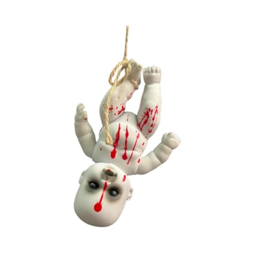 Perfeclan Gruselige Halloween-Puppe, gruselige Requisiten, realistisch zum Aufhängen mit Seil, Spukpuppe, Puppen für drinnen und draußen, Spukhaus, Zuhause, Junge Klein von Perfeclan