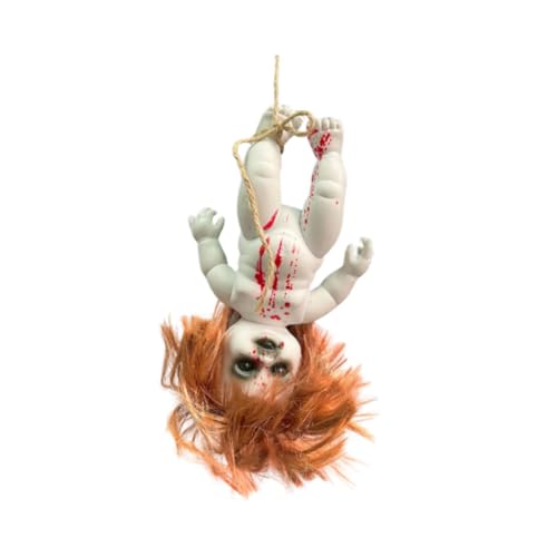 Perfeclan Gruselige Halloween-Puppe, gruselige Requisiten, realistisch zum Aufhängen mit Seil, Spukpuppe, Puppen für drinnen und draußen, Spukhaus, Zuhause, Mädchen Groß Perfeclan Gruselige Halloween-Puppe, gruselige Requisiten, realistisch zum Aufhängen mit Seil, Spukpuppe, Puppen für drinnen und draußen, Spukhaus, Zuhause, Mädchen Groß von Perfeclan