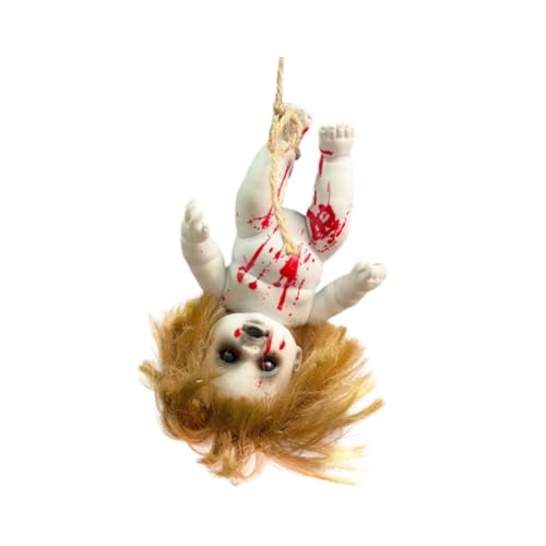 Perfeclan Gruselige Halloween-Puppe, gruselige Requisiten, realistisch zum Aufhängen mit Seil, Spukpuppe, Puppen für drinnen und draußen, Spukhaus, Zuhause, Mädchen Klein von Perfeclan