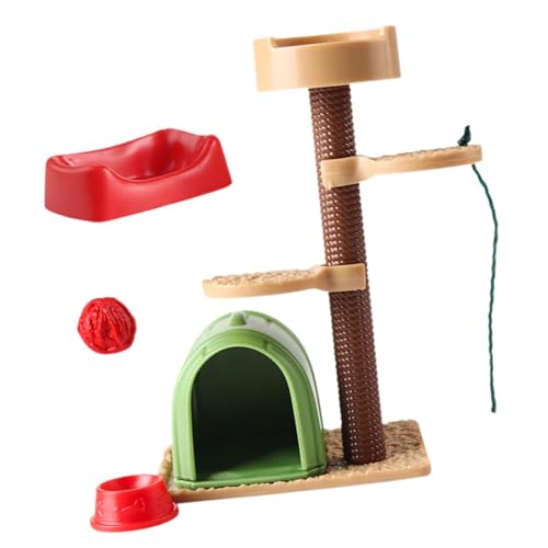 Perfeclan Miniatur-Katzen-Klettergerüst-Modell, kognitives Spielzeug, Rollenspiel, Simulationslayout, Dekoration, pädagogisch wertvoll für DIY-Projekte, Gebäude Perfeclan Miniatur-Katzen-Klettergerüst-Modell, kognitives Spielzeug, Rollenspiel, Simulationslayout, Dekoration, pädagogisch wertvoll für DIY-Projekte, Gebäude von Perfeclan