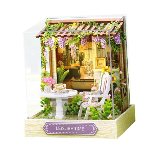 Perfeclan Miniaturhaus-Bausätze zum Selbermachen, Mini-Puppenhaus, Puppenhaus-Bastelarbeiten, staubdichte Abdeckung, eingebaute LED, als Geschenk zum, Freizeit Perfeclan Miniaturhaus-Bausätze zum Selbermachen, Mini-Puppenhaus, Puppenhaus-Bastelarbeiten, staubdichte Abdeckung, eingebaute LED, als Geschenk zum, Freizeit von Perfeclan