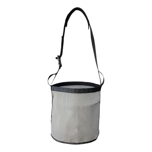 Perfeclan Pferdespeisetasche, Getreidesbeutel, Maschen, groß, Geräte, atmungsaktiv, Heuhändler, Heubeutel für Reitfutter langsam im Freien im Freien im Freien, Grau von Perfeclan