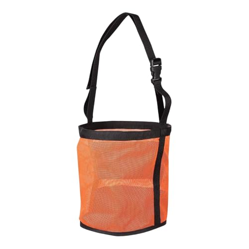 Perfeclan Pferdespeisetasche, Getreidesbeutel, Maschen, groß, Geräte, atmungsaktiv, Heuhändler, Heubeutel für Reitfutter langsam im Freien im Freien im Freien, Orange von Perfeclan