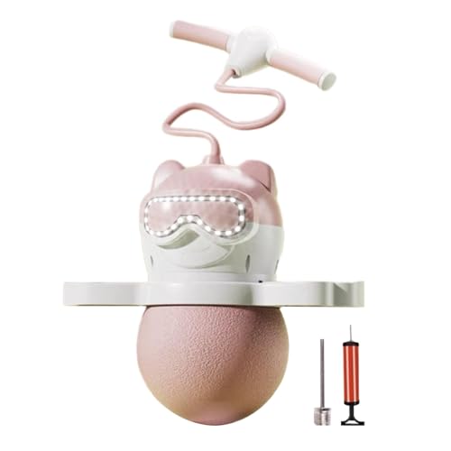 Perfeclan Pogo Jump Indoor Outdoor Fitness mit Luftpumpe Spielzeug Sport mit Griff für Kindergarten Spielplatz Jungen Mädchen Körpertraining, ROSA von Perfeclan