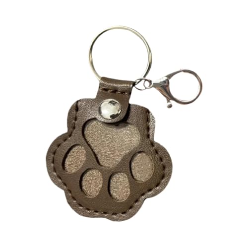 Perfeclan Schlüsselanhänger mit Tierhaar-Andenken, niedlich, stilvoll, PU-, Geschenk für Hundeliebhaber, Aufbewahrungstasche, Hunde- und Katzenfell-Denkmal, Dunkelbraun von Perfeclan