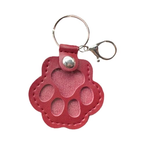 Perfeclan Schlüsselanhänger mit Tierhaar-Andenken, niedlich, stilvoll, PU-, Geschenk für Hundeliebhaber, Aufbewahrungstasche, Hunde- und Katzenfell-Denkmal, Rot von Perfeclan