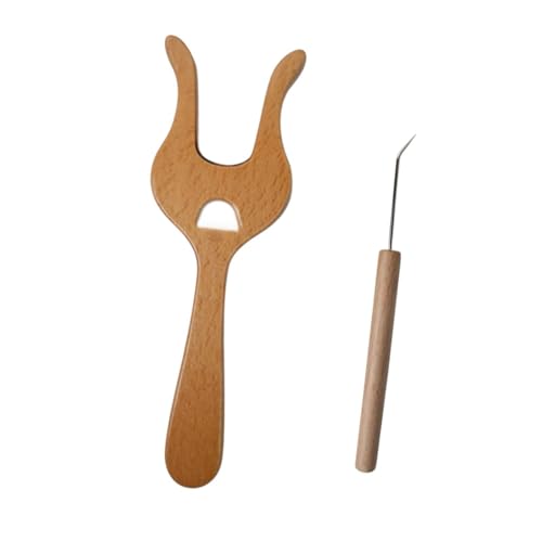 Perfeclan Strickgabel, Webwerkzeug, Gebogene Nadel, leichtes DIY-Projekt, Strickwebstuhl-Set aus Holz für Schmuck, Puppen, Bastelbegeisterte Perfeclan Strickgabel, Webwerkzeug, Gebogene Nadel, leichtes DIY-Projekt, Strickwebstuhl-Set aus Holz für Schmuck, Puppen, Bastelbegeisterte von Perfeclan