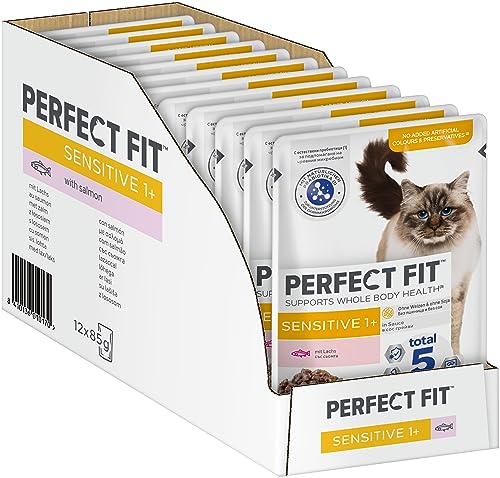 PERFECT FIT™ Katze Portionsbeutel Sensitive mit Lachs 12 x 85g von Perfect Fit