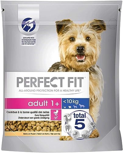 Adult 1+ Trockenfutter für kleine Hunde (<10kg) 825g – Premium Hundefutter trocken reich an Huhn, zur Unterstützung der Vitalität von Perfect Fit