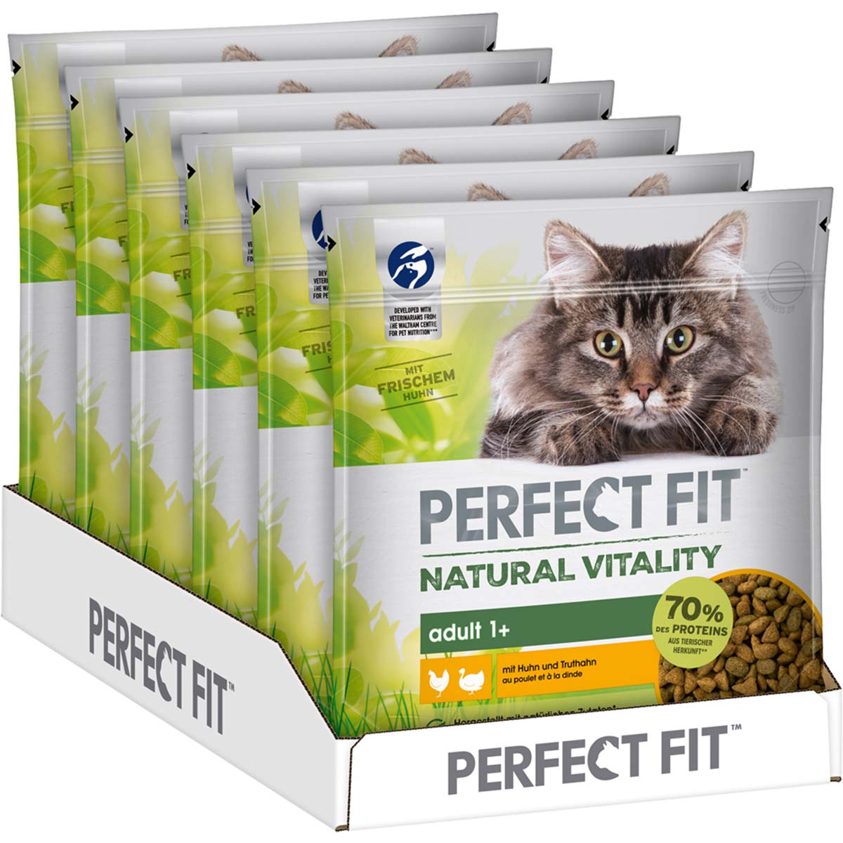 PERFECT FIT™ Katze Natural Vitality Adult 1+ mit Huhn und Truthahn 6x650g von Perfect Fit