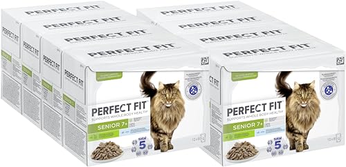 PERFECT FIT™ Katze Portionsbeutel Multipack Senior 7+ mit Truthahn und Karotten, mit Hochseefisch und Erbsen 8 x 12 x 85g von Perfect Fit