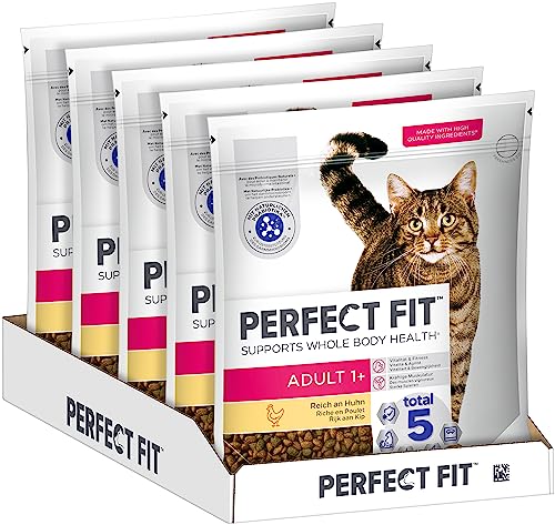 PERFECT FIT Adult Trockenfutter für erwachsene Katzen ab 1 Jahr - Huhn, 1,4 kg (5 Beutel) von Perfect Fit