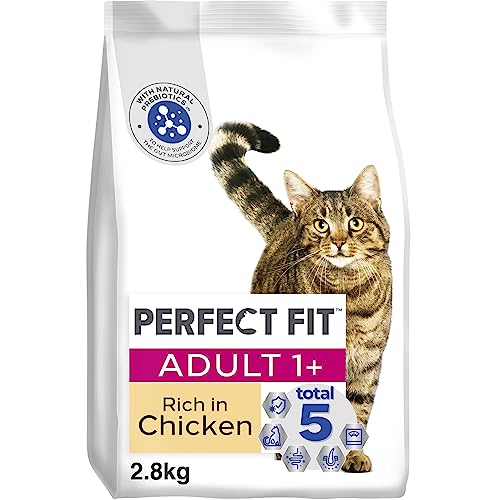 PERFECT FIT Adult Trockenfutter für erwachsene Katzen ab 1 Jahr - Huhn, 2,8 kg (3 Beutel) von Perfect Fit