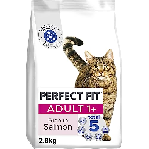 PERFECT FIT Adult Trockenfutter für erwachsene Katzen ab 1 Jahr - Lachs, 2,8 kg (3 Beutel) von Perfect Fit