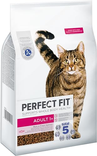 PERFECT FIT Adult Trockenfutter für erwachsene Katzen ab 1 Jahr - Lachs, 7 kg (1 Beutel) von Perfect Fit