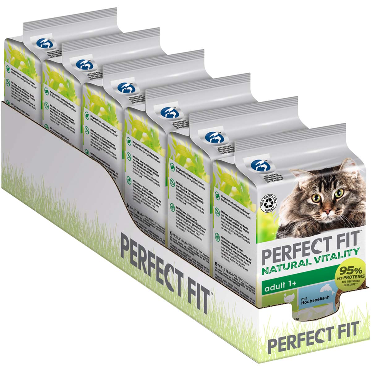 PERFECT FIT Katze Natural Vitality Adult 1+ mit Truthahn und Hochseefisch 36x50g PERFECT FIT Katze Natural Vitality Adult 1+ mit Truthahn und Hochseefisch 36x50g von Perfect Fit