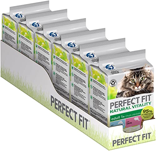 PERFECT FIT Katze Portionsbeutel Natural Vitality Adult 1+ mit Hochseefisch und mit Lachs 6 x (6 x 50g) Multipack von Perfect Fit
