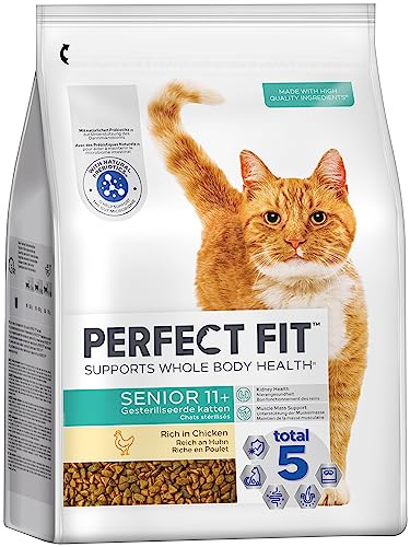 PERFECT FIT Senior Trockenfutter für ältere Katzen ab 11 Jahren - Huhn, 2,8 kg (3 Beutel) von Perfect Fit