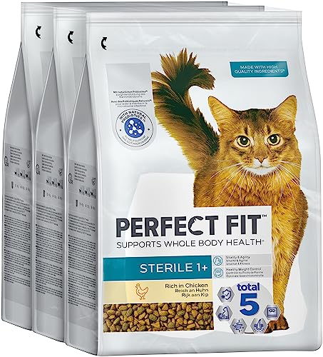 PERFECT FIT Sterile Adult Trockenfutter für erwachsene, sterilisierte Katzen ab 1 Jahr - Huhn, 2,8 kg (3 Beutel) von Perfect Fit