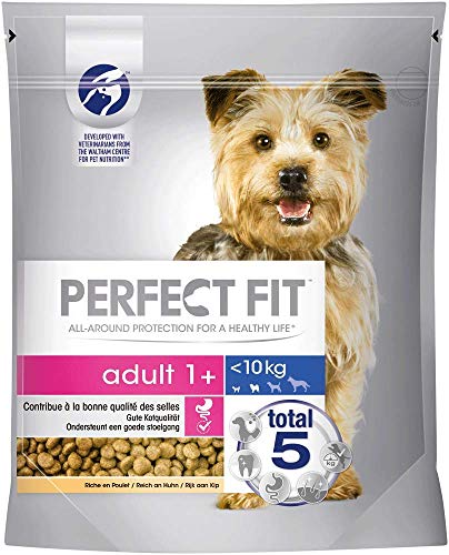 Perfect Fit Adult 1+ Trockenfutter für kleine Hunde (<10kg), 5 Beutel, 5x825g – Premium Hundefutter trocken reich an Huhn, zur Unterstützung der Vitalität von Perfect Fit
