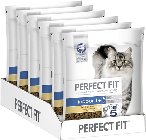 Perfect Fit Indoor 1+ Katzentrockenfutter reich an Huhn, 6 Beutel, 6x750g – Premium Katzenfutter trocken für erwachsene Hauskatzen ab 1 Jahr, zur Unterstützung der Vitalität Perfect Fit Indoor 1+ Katzentrockenfutter reich an Huhn, 6 Beutel, 6x750g – Premium Katzenfutter trocken für erwachsene Hauskatzen ab 1 Jahr, zur Unterstützung der Vitalität von Perfect Fit