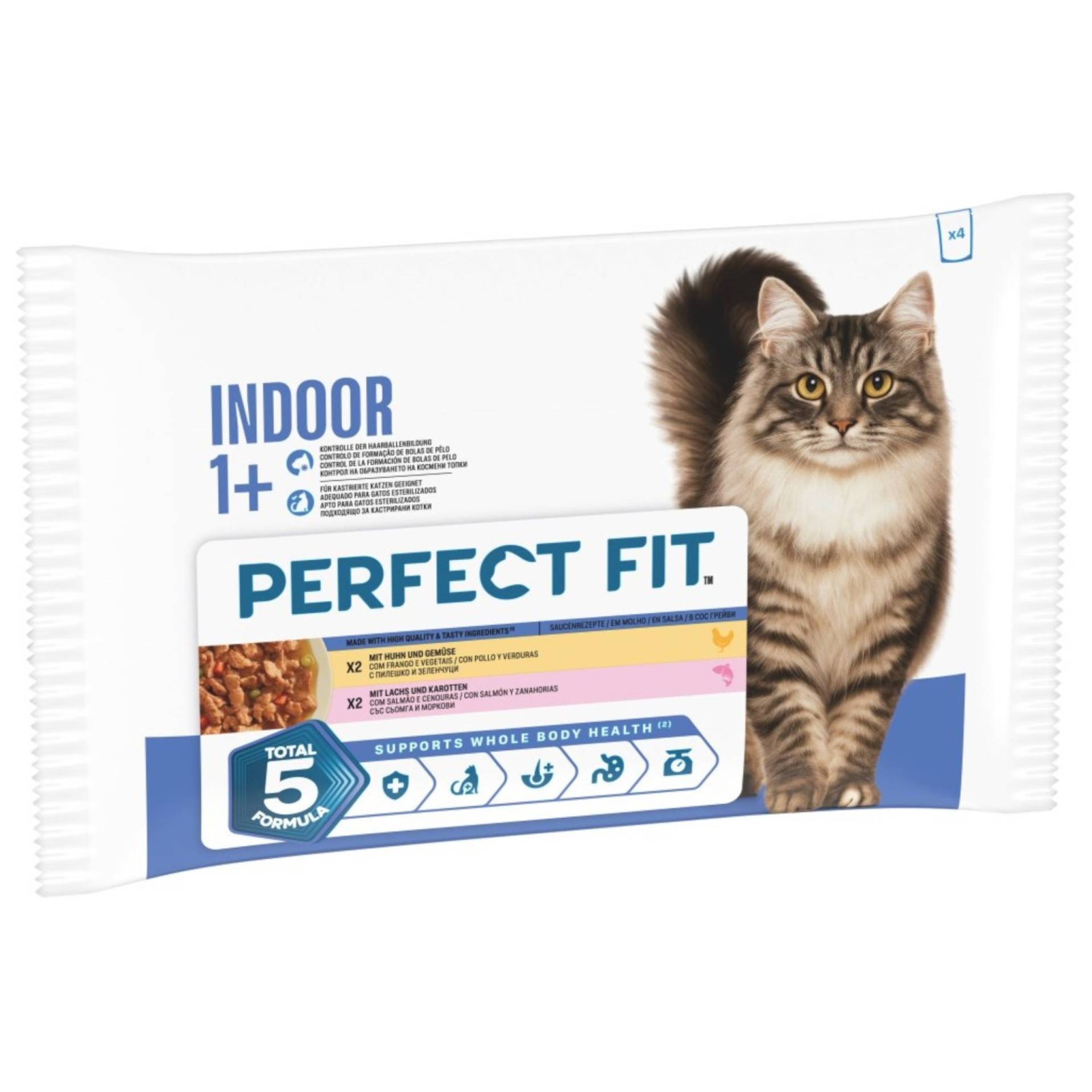 Perfect Fit Indoor 1+ - Sparpaket: Huhn & Lachs (52 x 85 g) von Perfect Fit