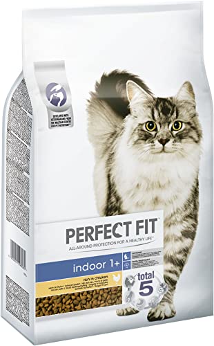 Perfect Fit Indoor 1+ – Trockenfutter für erwachsene Katzen ab 1 Jahr – Huhn – Unterstützt die Vitalität – 7 kg von Perfect Fit