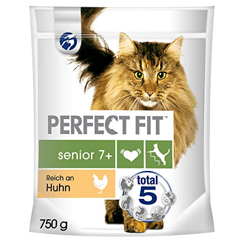 Perfect Fit Katzenfutter Trockenfutter Senior 7+ Reich an Huhn, 1 Beutel (1 x 750g) von Perfect Fit