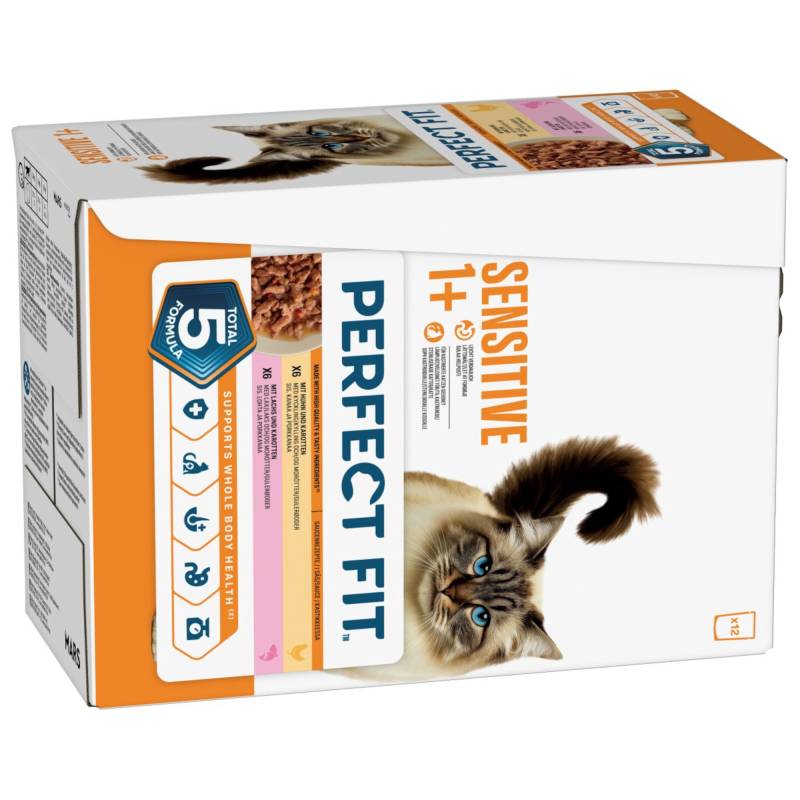 Perfect Fit Sensitive 1+ - Huhn & Lachs (12 x 85 g) von Perfect Fit