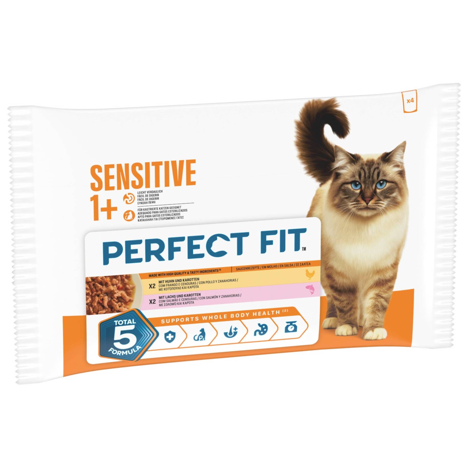 Perfect Fit Sensitive 1+ - Huhn & Lachs (4 x 85 g) von Perfect Fit