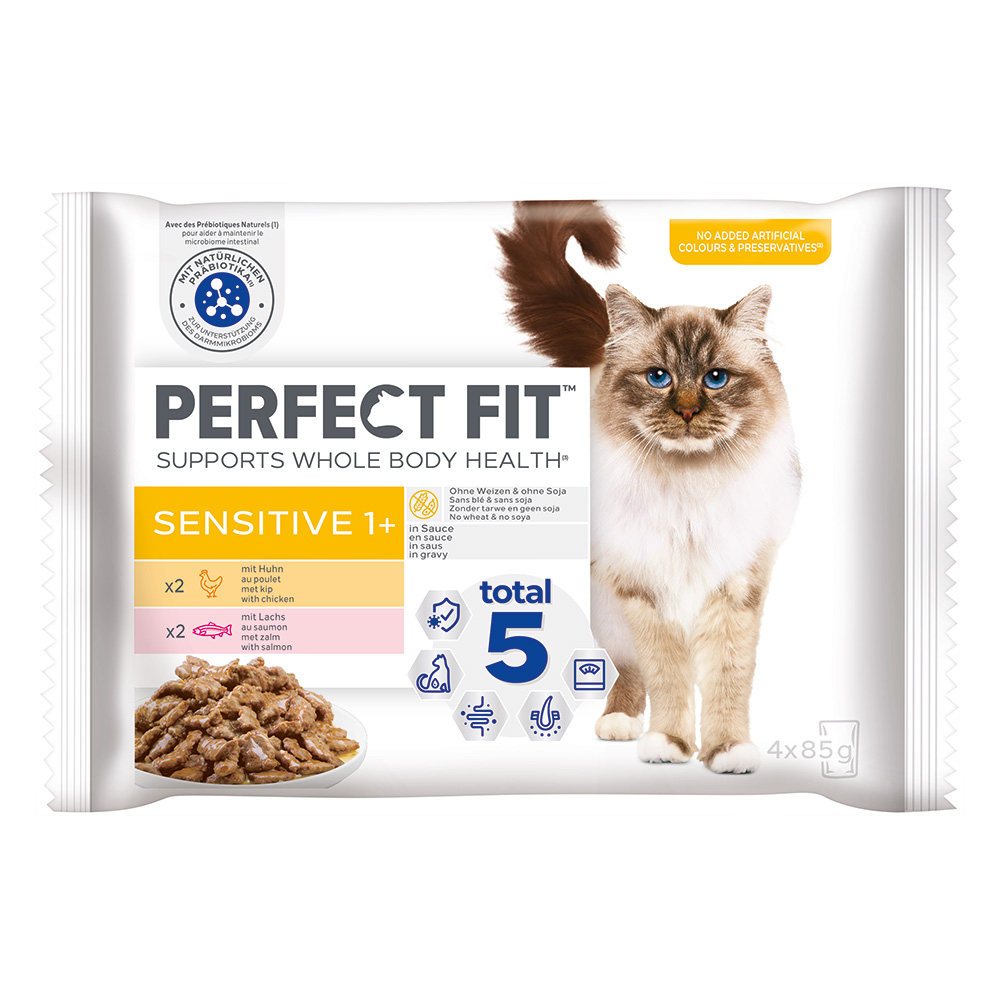 Perfect Fit Sensitive 1+ - Mixpaket: Huhn und Lachs (4 x 85 g) von Perfect Fit