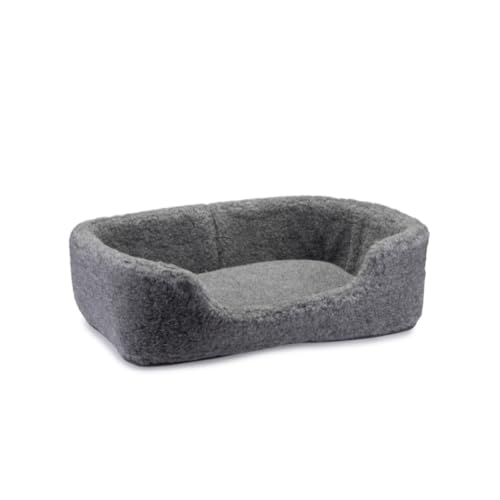 Perfect Wool - Hundeliege Kleine Mittelgroße Hunde - Hundebett aus Schafwolle - Katzenbett 40 x 60 cm - Hundekissen aus natürlichem Stoff - mit abnehmbarem Innenpolster - Graphit von Perfect Wool