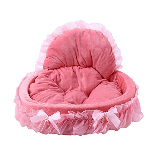 Dawwoti Prinzessin Hundebett Abnehmbar Tierbett Weich Gepolstert Hundebett Hundesofa Korb Lace Princess Bed Design Haustier-Bett von Dawwoti