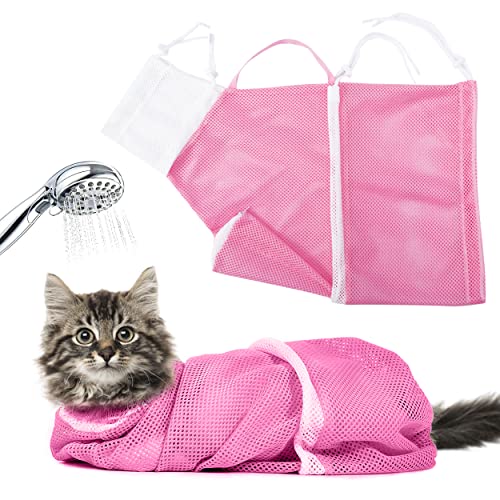 Perfekt Love Katzen-Badetasche, kratzfest, für Katzen, Fledermaus, Duschtasche, Anti-Biss, Katzen-Waschbeutel für Nageltrimmen, Medizineinnahme für kleine, mittelgroße und große Katzenwelpen (rosa) Perfekt Love Katzen-Badetasche, kratzfest, für Katzen, Fledermaus, Duschtasche, Anti-Biss, Katzen-Waschbeutel für Nageltrimmen, Medizineinnahme für kleine, mittelgroße und große Katzenwelpen (rosa) von Perfekt Love