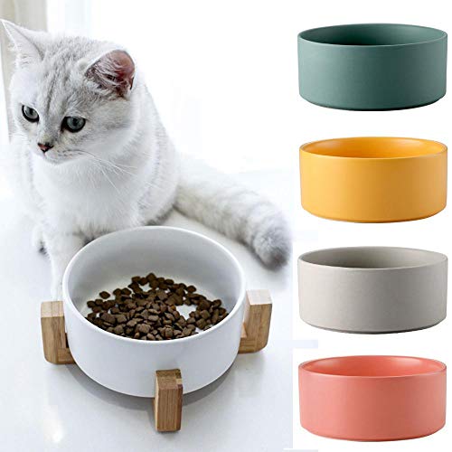 Perfuw Keramik Hundenapf, Tiernahrung & Wassernäpfe mit rutschfestem Holzständer, spülmaschinenfest/mikrowellengeeignet, langlebiges Steinzeug für kleine, mittelgroße Hunde und Katzen Perfuw Keramik Hundenapf, Tiernahrung & Wassernäpfe mit rutschfestem Holzständer, spülmaschinenfest/mikrowellengeeignet, langlebiges Steinzeug für kleine, mittelgroße Hunde und Katzen von Perfuw