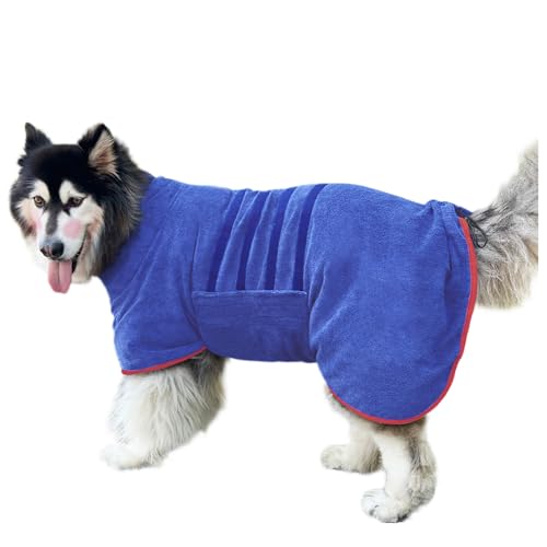 Hundemantel, Handtuch, Mikrofaser-Material, schnell trocknend, super saugfähig, schnell trocknend, feuchtigkeitsabsorbierend, mit verstellbarem Kragen und Taille Hundemantel, Handtuch, Mikrofaser-Material, schnell trocknend, super saugfähig, schnell trocknend, feuchtigkeitsabsorbierend, mit verstellbarem Kragen und Taille von Periflowin