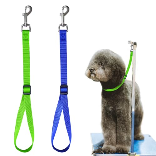 Pet Dog Grooming Loops,2 Pack Adjustable Nylon Restraint Noose Loop, Dog Grooming Arm Accessories Fixed Dog Bathing Safety Tether Straps for Pet Grooming Table Bathtub (Style 1) von Periflowin