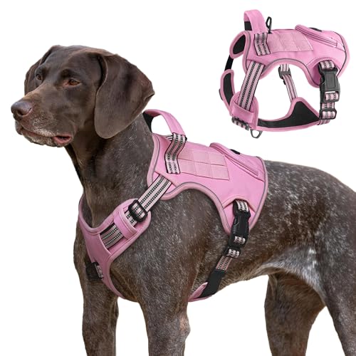 Taktisches Hundegeschirr für große Hunde, strapazierfähig, kein Ziehen, Militärdienstweste mit Kontrollgriff und 2 Patches, verstellbar, reflektierend, weich gepolstert, für Training, Spazierengehen Taktisches Hundegeschirr für große Hunde, strapazierfähig, kein Ziehen, Militärdienstweste mit Kontrollgriff und 2 Patches, verstellbar, reflektierend, weich gepolstert, für Training, Spazierengehen von Periflowin