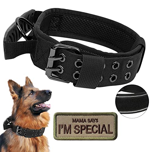 Taktisches Hundehalsband – Militärisches Hundehalsband, Nylon, verstellbares Trainingshalsband, reflektierendes Hundehalsband mit Griff und robuster Metallschnalle für mittelgroße und mittelgroße Taktisches Hundehalsband – Militärisches Hundehalsband, Nylon, verstellbares Trainingshalsband, reflektierendes Hundehalsband mit Griff und robuster Metallschnalle für mittelgroße und mittelgroße von Periflowin