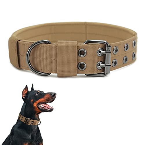 Taktisches Hundehalsband-Militärisches Hundehalsband verstellbares Nylon breit Trainings Halsband und strapazierfähige Metallschnalle Halsband für Mittlere Große Hunde von Periflowin