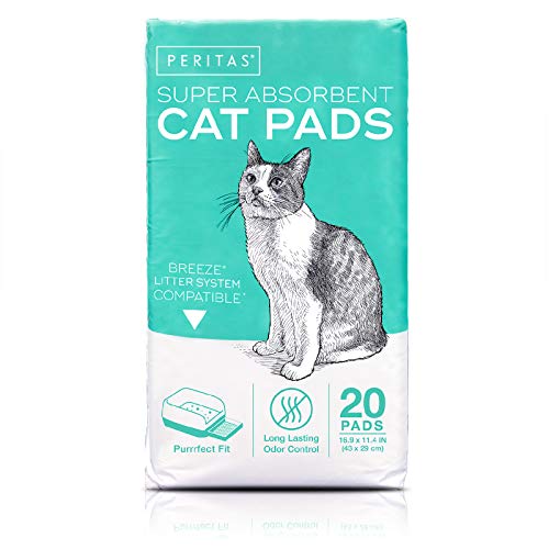 Peritas Katzenunterlagen | Generic Refill for Breeze Tidy Cat Litter System | Cat Liner Pads for Litter Box | Quick-Dry, Super Absorbent, Leak Proof | 42,9 x 29 cm (Original, 20 Stück) von Peritas