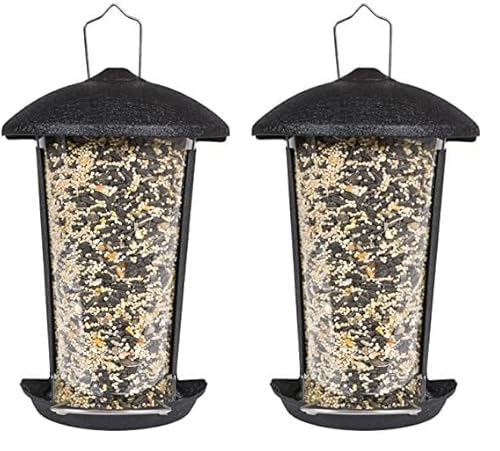 Perky-Pet Vogelfutterstation für Wildvögel/Aufhängen im Garten oder Befestigung an Zaun, Haus/Für 0,8 kg Mischfutter oder Sonnenblumenkerne/Mod. 101-5 (Packung mit 2) von Perky-Pet