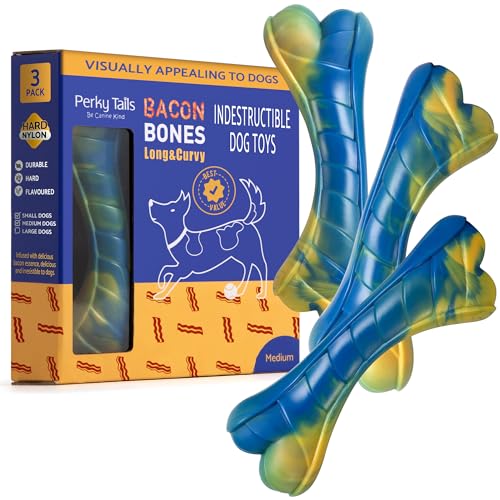 Perky Tails Robustes Hundespielzeug für mittelgroße Hunde und kleine – hartes Hundespielzeug, gebaut für aggressive Kauer und Hundesicht – Nylon-Kauspielzeug für Hunde mit Speckgeschmack – Perky Tails Robustes Hundespielzeug für mittelgroße Hunde und kleine – hartes Hundespielzeug, gebaut für aggressive Kauer und Hundesicht – Nylon-Kauspielzeug für Hunde mit Speckgeschmack – von Perky Tails