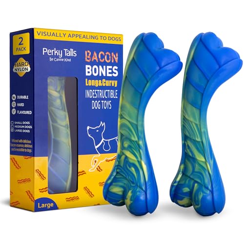 Perky Tails Robustes Hundespielzeug für große Hunde, hartes Hundespielzeug, gebaut für aggressive Kauer und Sehkraft von Hunden, Nylon-Kauspielzeug für Hunde mit köstlichem Speckgeschmack, robustes Perky Tails Robustes Hundespielzeug für große Hunde, hartes Hundespielzeug, gebaut für aggressive Kauer und Sehkraft von Hunden, Nylon-Kauspielzeug für Hunde mit köstlichem Speckgeschmack, robustes von Perky Tails