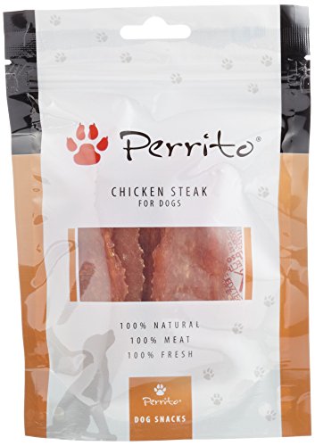 Perrito Hundeleckerli Chicken Steak, Hühnersteak in breiten Streifen, 1er Pack (1 x 100 g) von Perrito