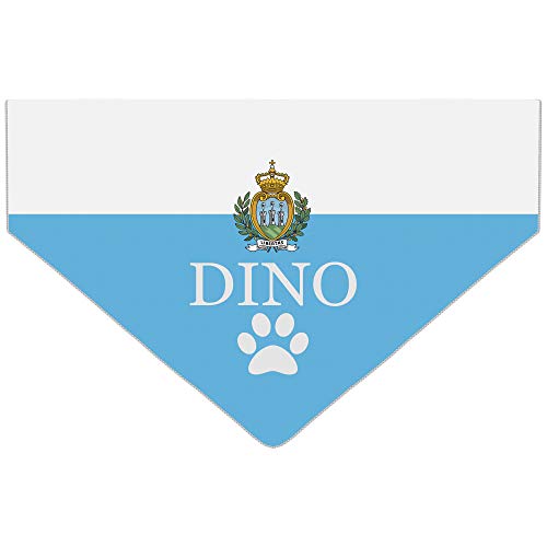 Hundehalstuch, Motiv: Fußballspiele, Sport, Olympische Spiele, Feiertage, personalisierbar, Dreieckstuch für Haustiere, wird am Halsband befestigt (Fahne: San Marino) von PersonaliseDog