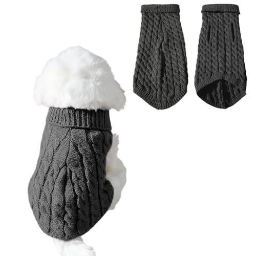 Persoshow Hunde-Strickpullover, weicher Haustierpullover, Rollkragenpullover, Katze, Winter-Fleece, Hundebekleidung und Zubehör, warme Strickkleidung für Kätzchen und Welpen, Chihuahua, Jungen oder von Persoshow